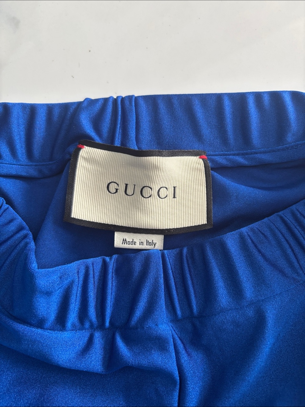 Gucci Royal Blue Leggings with Side Logo Stripe - Picture 4 of 5